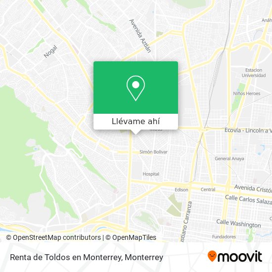 Mapa de Renta de Toldos en Monterrey