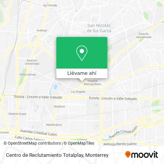 Mapa de Centro de Reclutamiento Totalplay