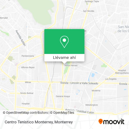 Mapa de Centro Tenistico Monterrey