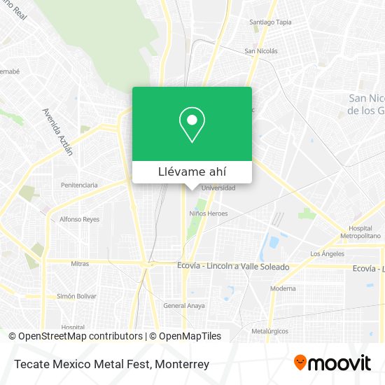 Mapa de Tecate Mexico Metal Fest