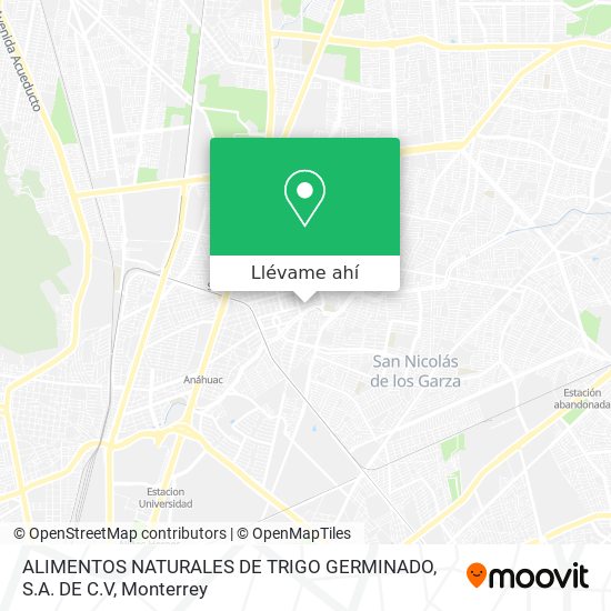 Mapa de ALIMENTOS NATURALES DE TRIGO GERMINADO, S.A. DE C.V