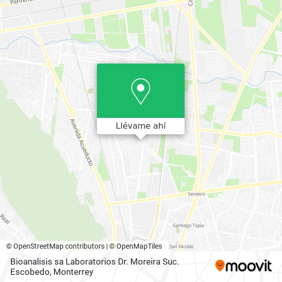 Mapa de Bioanalisis sa Laboratorios Dr. Moreira Suc. Escobedo