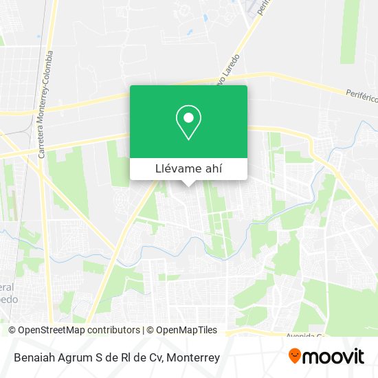 ¿Cómo llegar a Benaiah Agrum S de Rl de Cv en San Nicolás De Los Garza en Autobús?