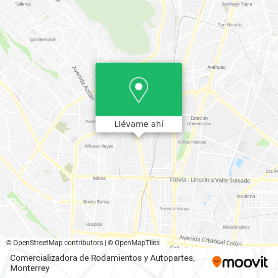 Mapa de Comercializadora de Rodamientos y Autopartes