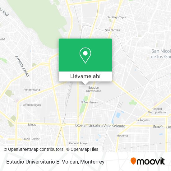 Mapa de Estadio Universitario El Volcan