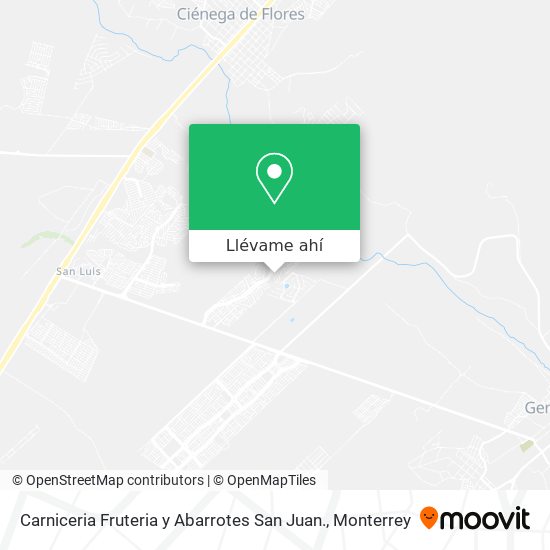 Mapa de Carniceria Fruteria y Abarrotes San Juan.