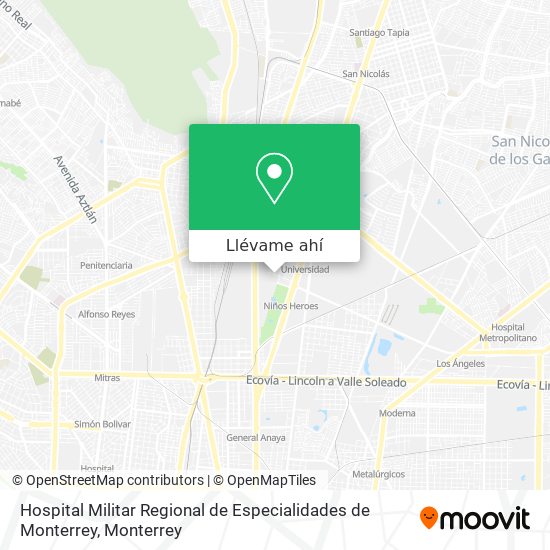 Mapa de Hospital Militar Regional de Especialidades de Monterrey