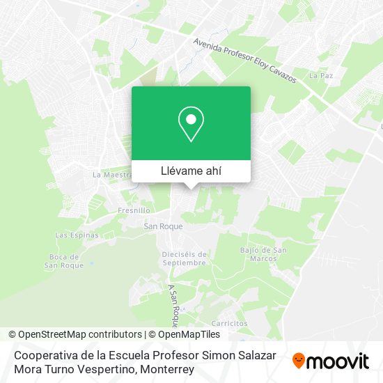 Mapa de Cooperativa de la Escuela Profesor Simon Salazar Mora Turno Vespertino