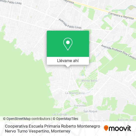 Mapa de Cooperativa Escuela Primaria Roberto Montenegro Nervo Turno Vespertino