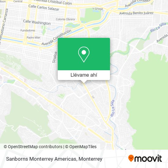 Mapa de Sanborns Monterrey Americas