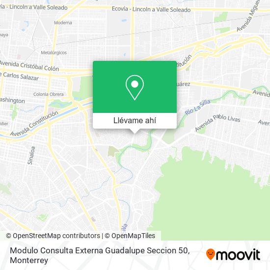 Mapa de Modulo Consulta Externa Guadalupe Seccion 50