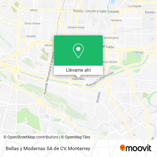 Mapa de Bellas y Modernas SA de CV