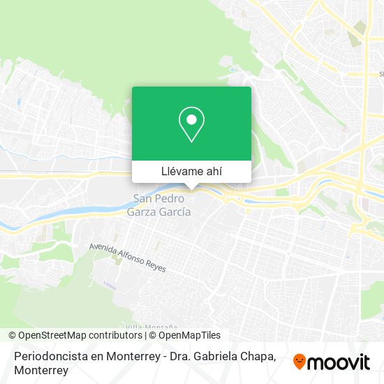 Mapa de Periodoncista en Monterrey - Dra. Gabriela Chapa