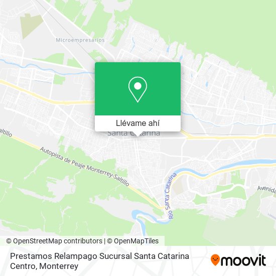 Mapa de Prestamos Relampago Sucursal Santa Catarina Centro