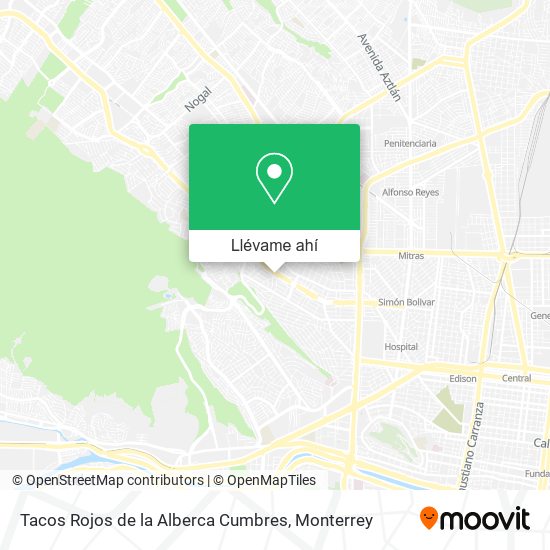 Mapa de Tacos Rojos de la Alberca Cumbres