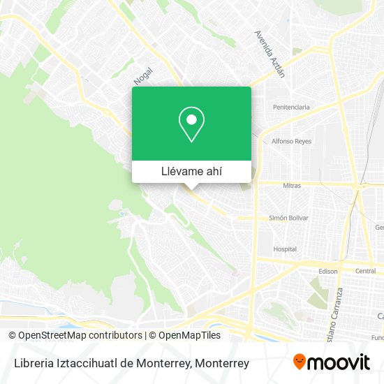 Mapa de Libreria Iztaccihuatl de Monterrey