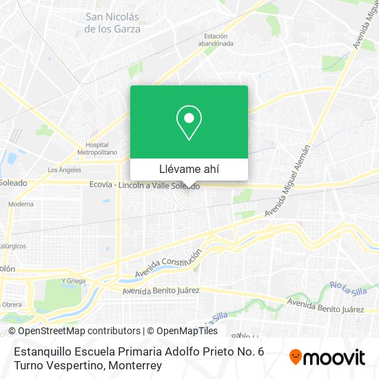 Mapa de Estanquillo Escuela Primaria Adolfo Prieto No. 6 Turno Vespertino