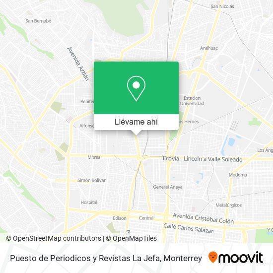 Mapa de Puesto de Periodicos y Revistas La Jefa