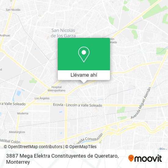 Mapa de 3887 Mega Elektra Constituyentes de Queretaro