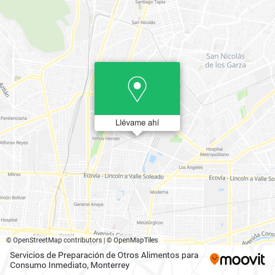 Mapa de Servicios de Preparación de Otros Alimentos para Consumo Inmediato