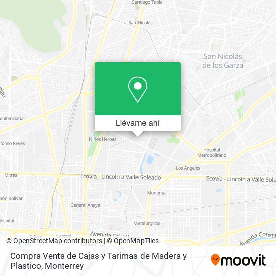 Mapa de Compra Venta de Cajas y Tarimas de Madera y Plastico