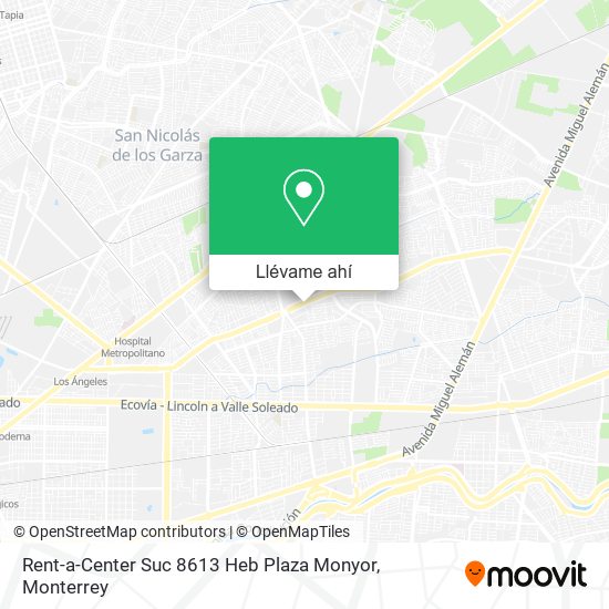 Mapa de Rent-a-Center Suc 8613 Heb Plaza Monyor