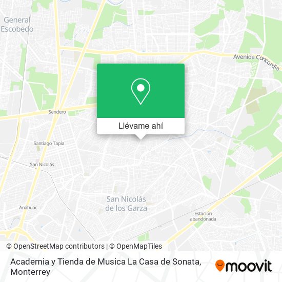 Mapa de Academia y Tienda de Musica La Casa de Sonata