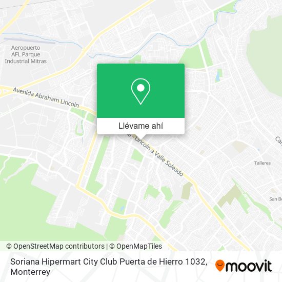 Mapa de Soriana Hipermart City Club Puerta de Hierro 1032