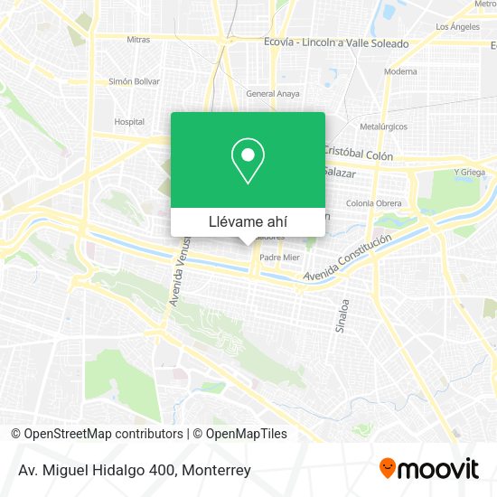¿Cómo llegar a Av. Miguel Hidalgo 400 en Nuevo León en Autobús o Metrorrey? ¿Cómo llegar a Av. Miguel Hidalgo 400 en Nuevo León en Autobús o Metrorrey?