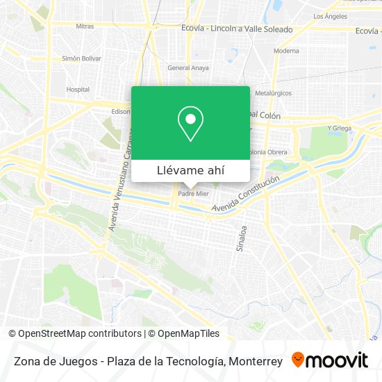 Mapa de Zona de Juegos - Plaza de la Tecnología