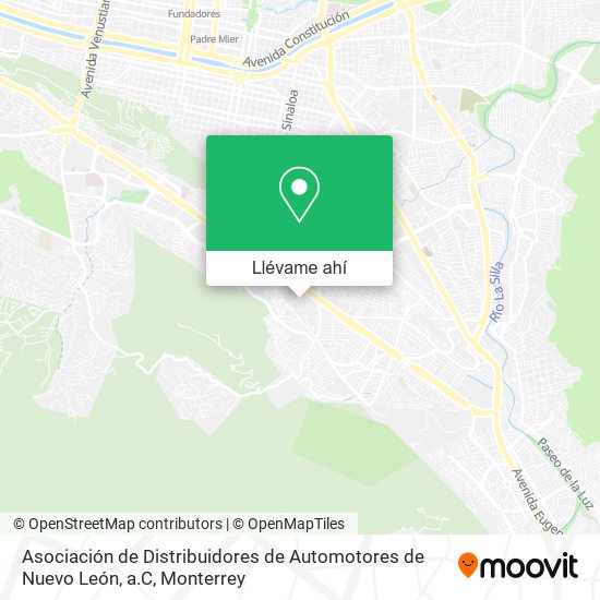 Mapa de Asociación de Distribuidores de Automotores de Nuevo León, a.C