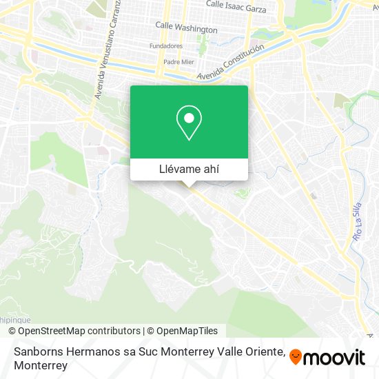 Mapa de Sanborns Hermanos sa Suc Monterrey Valle Oriente
