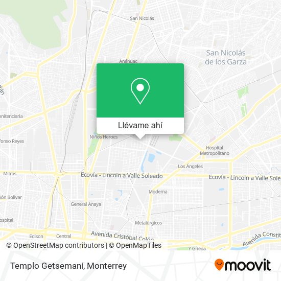 Mapa de Templo Getsemaní