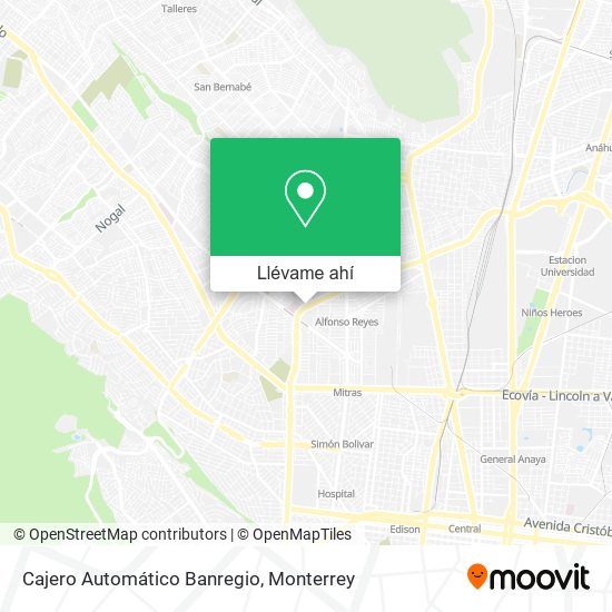 Mapa de Cajero Automático Banregio