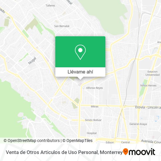 Mapa de Venta de Otros Articulos de Uso Personal