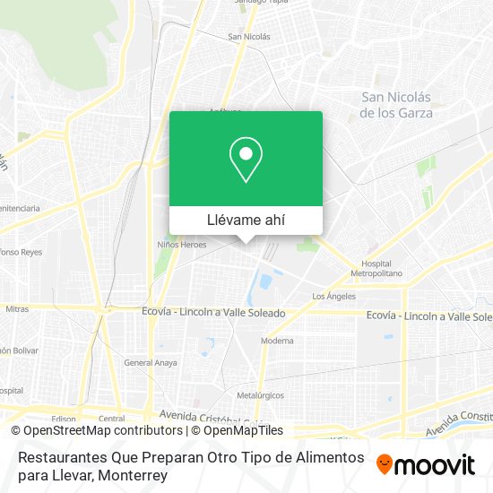 Mapa de Restaurantes Que Preparan Otro Tipo de Alimentos para Llevar