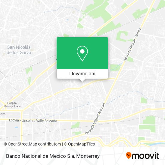 Mapa de Banco Nacional de Mexico S a