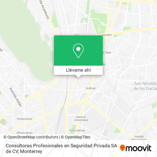 Mapa de Consultores Profesionales en Seguridad Privada SA de CV