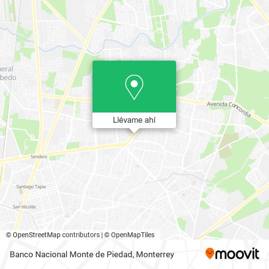 Mapa de Banco Nacional Monte de Piedad