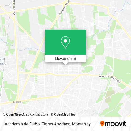 Mapa de Academia de Futbol Tigres Apodaca