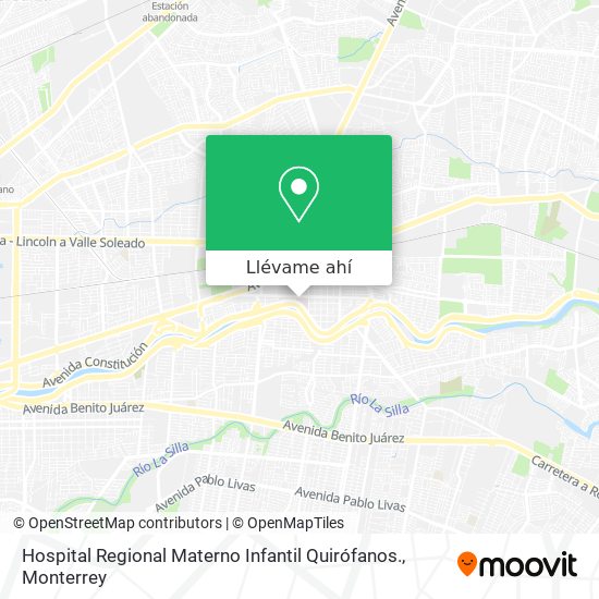 Mapa de Hospital Regional Materno Infantil Quirófanos.