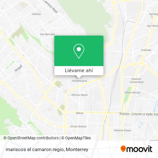 Cómo llegar a mariscos el camaron regio en Monterrey en Autobús o Metrorrey?