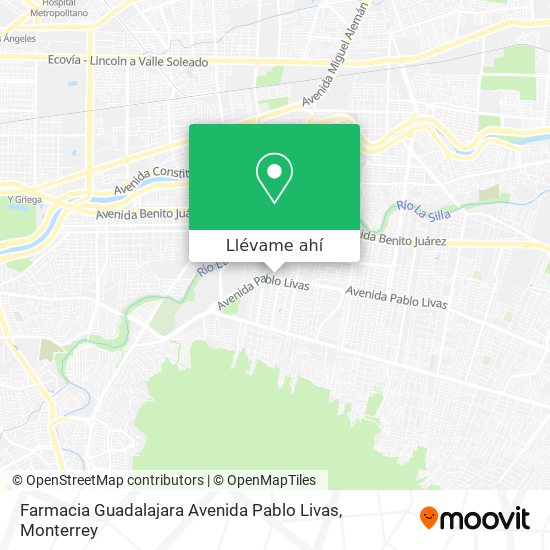 Mapa de Farmacia Guadalajara Avenida Pablo Livas