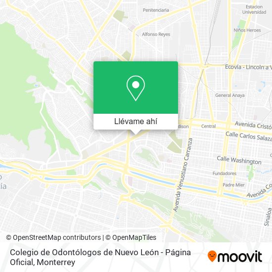 Mapa de Colegio de Odontólogos de Nuevo León - Página Oficial