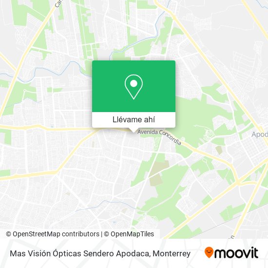 Mapa de Mas Visión Ópticas Sendero Apodaca