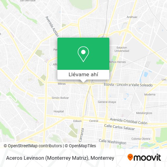 Mapa de Aceros Levinson (Monterrey Matriz)