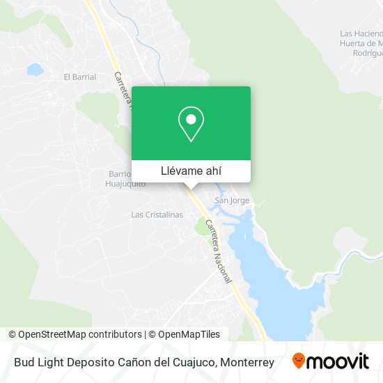 Mapa de Bud Light Deposito Cañon del Cuajuco