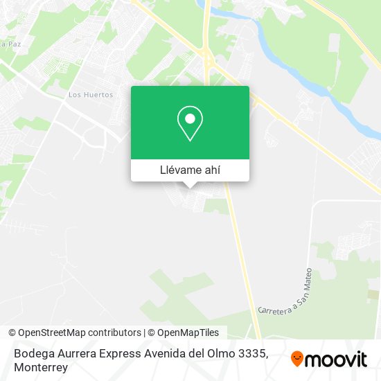 Mapa de Bodega Aurrera Express Avenida del Olmo 3335