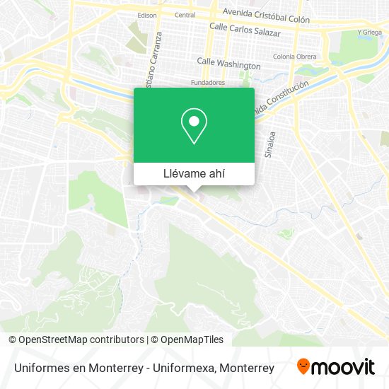 Mapa de Uniformes en Monterrey - Uniformexa