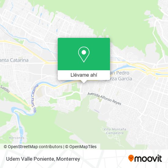 Mapa de Udem Valle Poniente